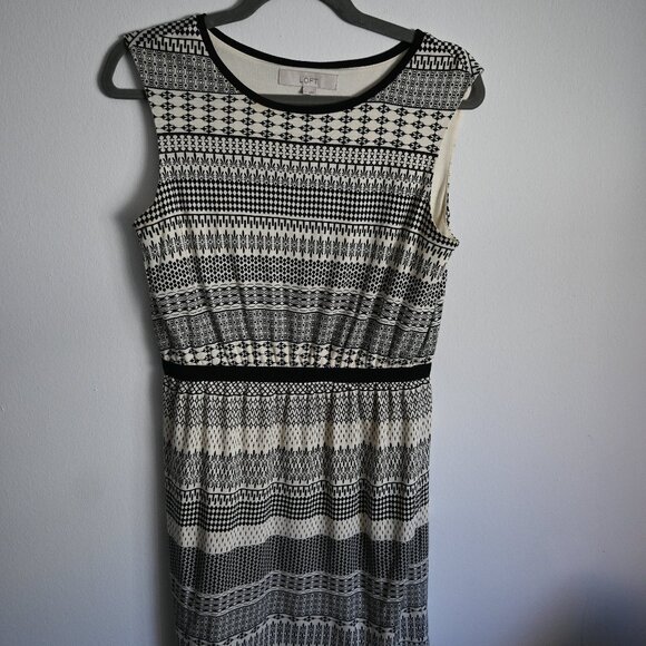 Ann Taylor Loft Geometric Dress – Black & White – Size S - Picture 1 of 12